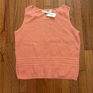 Vintage American Knitworks Women's Coral Sleeveless Knit Sweater